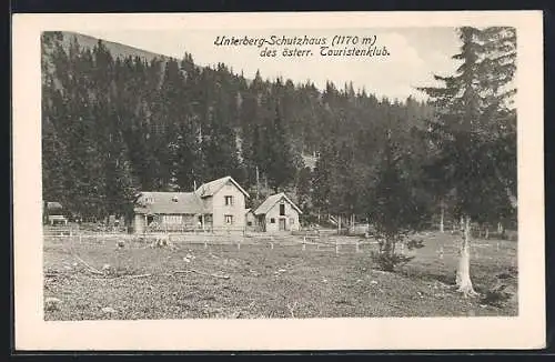 AK Unterberg, Blick auf das Unterberg Schutzhaus des österr. Touristenklubs