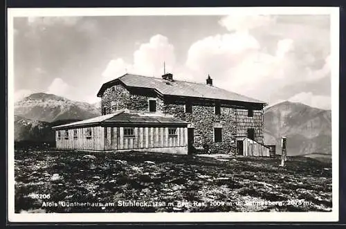 AK Alois Güntherhaus, Partie am Stuhleck mit Schneebergblick und dem Rax