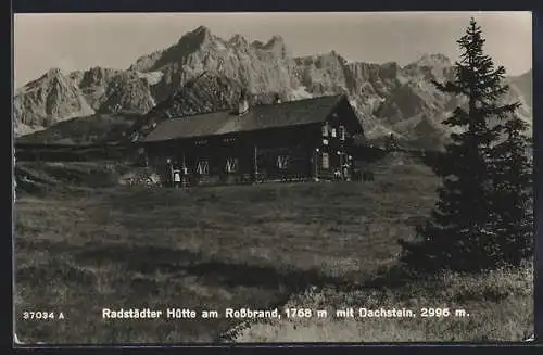 AK Radstädter Hütte, Berghütte am Rossbrand mit Dachstein