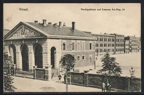 AK Wesel / Rhein, Wachtgebäude und Kaserne Art.-Reg. 43