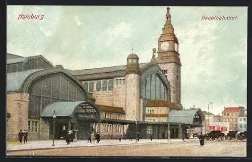 AK Hamburg-St.Georg, Blick auf den Hauptbahnhof