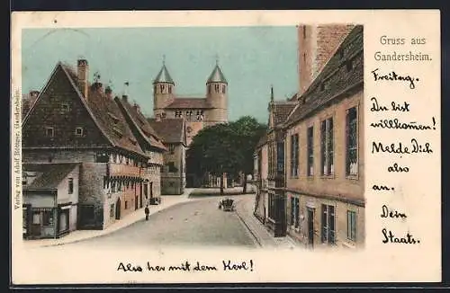 AK Bad Gandersheim, Blick zur Stiftskirche