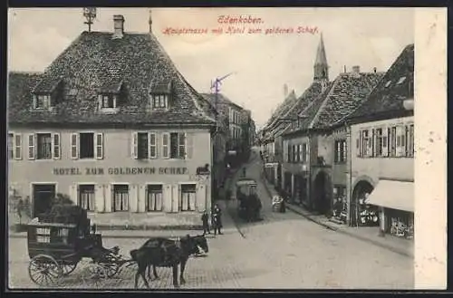 AK Edenkoben, Hauptstrasse mit Hotel zum goldenen Schaf