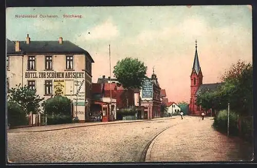 AK Cuxhaven, Strichweg, Hotel Zur Schönen Aussicht