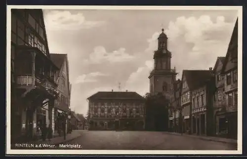 AK Rinteln, Marktplatz mit Rathaus