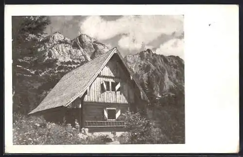 AK Theodor Körner Hütte, Am Berghaus der Akad. Sektion Wien d.D. und Ö.A.V. im Gosaukamm