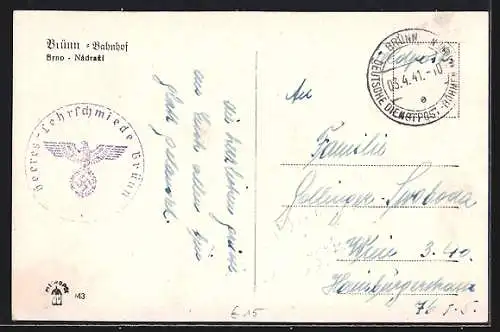 AK Brünn / Brno, Nádrazí, Motiv vom Bahnhof, Strassenbahn