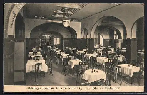 AK Braunschweig, Gasthaus Brüning`s Saalbau, Oberes Restaurant