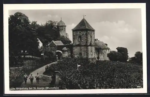 AK St. Martin / Rheinpfalz, auf dem Weg hinauf zur Kropsburg