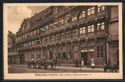 AK Braunschweig, Alter Holzbau, Knochenhauerstrasse 11, Hildesheimer Hof, Inh. Carl Meier