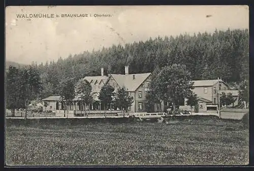 AK Braunlage /Harz, Gasthof Waldmühle mit Strasse