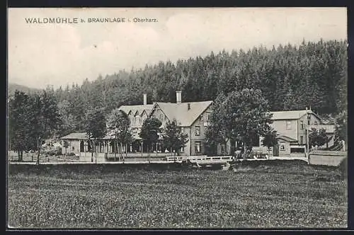 AK Braunlage /Harz, Gasthof Waldmühle mit Strasse