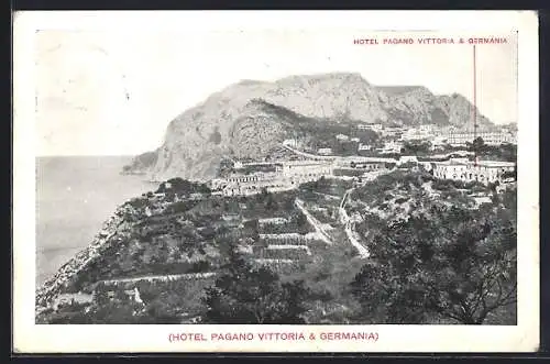 AK Capri, Panorama mit Hotel Pagano Vittoria & Germania