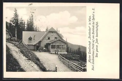 AK Karl Lechnerhaus am Stuhleck, Alpine Gesellschaft Stuhlecker in Wien, Gesamtansicht