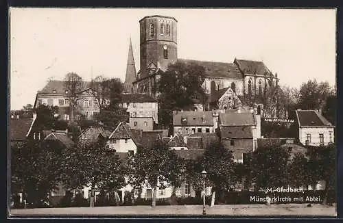 AK Mönchen Gladbach, Münsterkirche mit Abtei