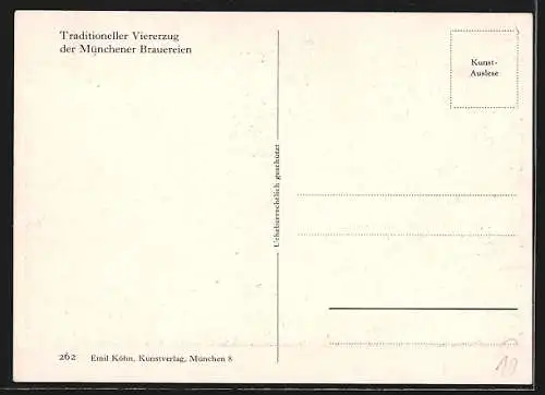 AK Traditioneller Viererzug der Münchener Brauereien, Oktoberfest