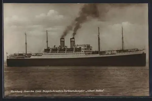 AK Passagierschiff Albert Ballin der Hamburg-Amerika Linie