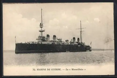 AK Kriegsschiff La Marseillaise, Marine de Guerre Francaise