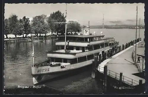 AK Bodensee-Dampfer Austria im Hafen von Bregenz