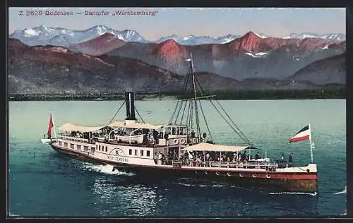 AK Salondampfer Württemberg auf dem Bodensee