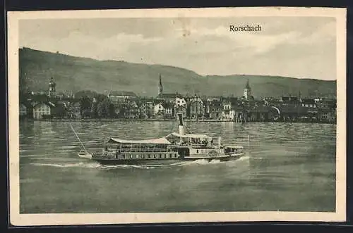 AK Salondampfer Saentis auf dem Bodensee vor Rorschach