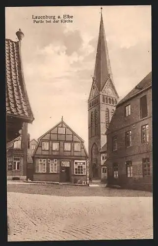 AK Lauenburg / Elbe, Partie bei der Kirche