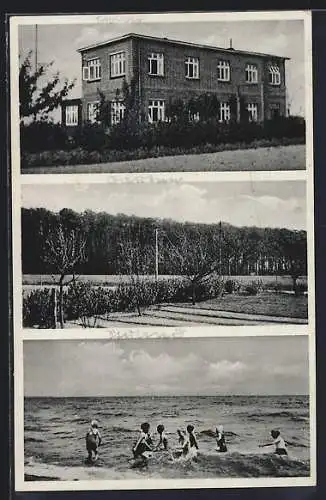 AK Scharbeutz /Ostsee, Kinder-Erholungsheim Haus Marie Louise, Strandpartie