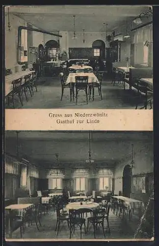 AK Niederzwönitz, Gasthaus zur Linde, Innenansicht