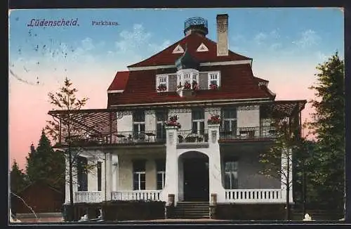 Lithographie Lüdenscheid, Gasthaus zum Alten Parkhaus