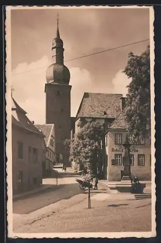 AK Arnsberg i. W., Ortspartie mit Hotel