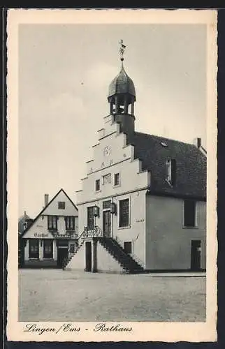 AK Lingen /Ems, Partie am Rathaus