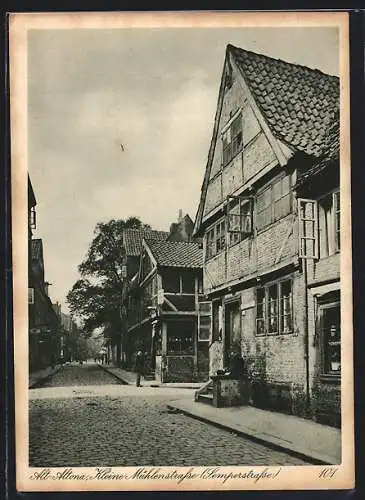 AK Hamburg-Altona, Kleine Mühlenstrasse und Semperstrasse