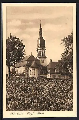 AK Blieskastel, Blick auf die Eugl Kirche