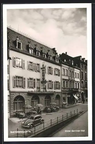 AK Bad Schwalbach /Ts., Hotel Berliner Hof von der Strasse aus