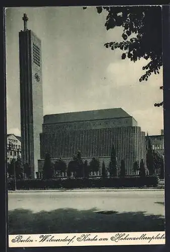 AK Berlin-Wilmersdorf, Kirche am Hohenzollernplatz, Bauhaus