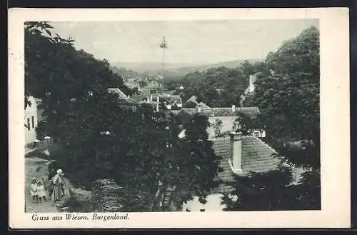 AK Wiesen /Burgenland, Blick über die Dächer