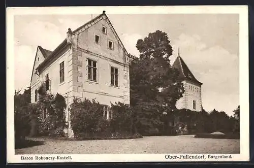 AK Ober-Pullendorf /Burgenland, Baron Rohonczy-Kastell mit Anlagen