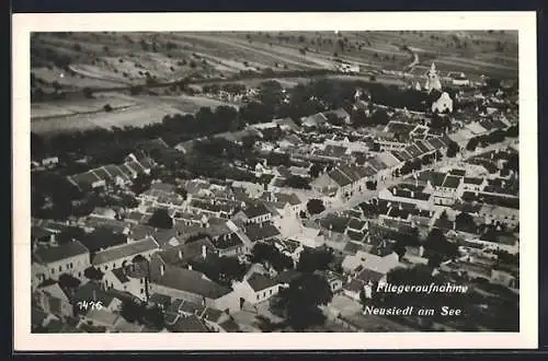 AK Neusiedl am See, Teilansicht vom Flugzeug aus