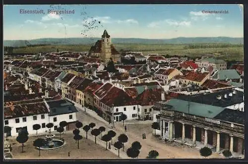 AK Eisenstadt /Burgenland, Strassenpartie aus der Vogelschau