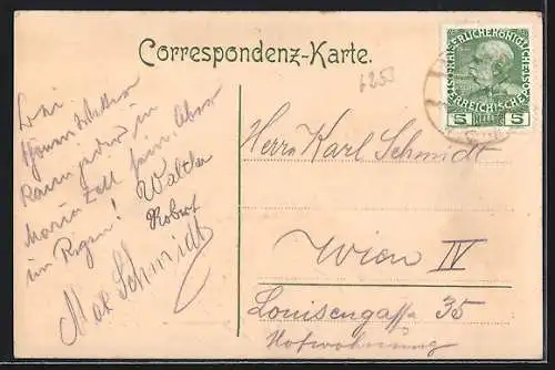 Lithographie Mariazell, Ortsansicht, Prozessionszug, Gnaden-Mutter