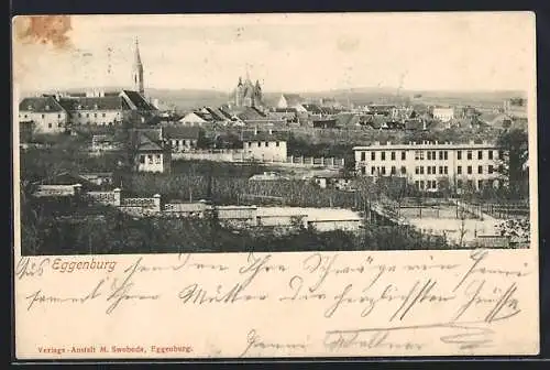 AK Eggenburg, Blick über den Ort mit Kirche