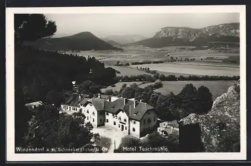 AK Winzendorf a. d. Schneebergbahn, Hotel Teichmühle