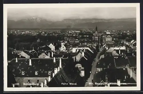 AK Wr. Neustadt, Ansicht mit Schneeberg und Hoher Wand