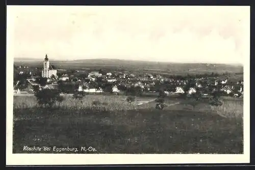 AK Röschitz bei Eggenburg, Ansicht vom Feld aus