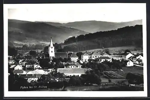 AK Pyhra, Teilansicht mit Kirche