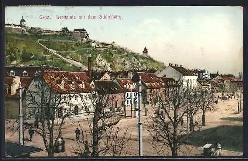 AK Graz, Lendplatz mit dem Schlossberg