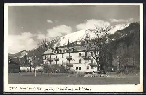 AK Neuberg a. d. Mürz, Hotel Post mit Schneealpe