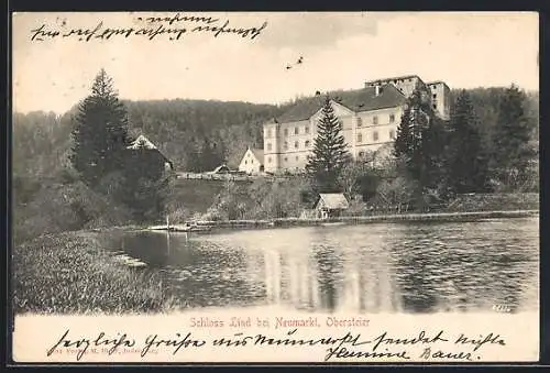 AK Neumarkt /Obersteier, Schloss Lind und Uferpartie