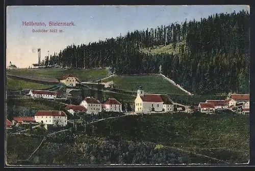 AK Heilbrunn, Ortsansicht mit Wald