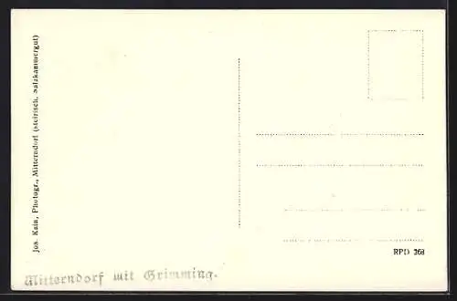 AK Mitterndorf, Ansicht mit Grimming im Winter